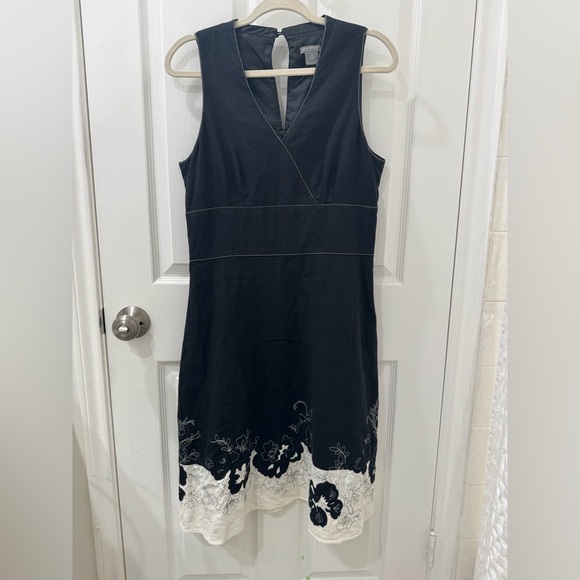 Ann Taylor Black and White Floral Midi Dress - Picture 1 of 5